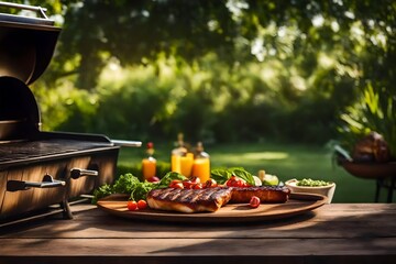 Wall Mural - barbecue in the garden