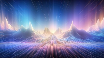 Poster - background waveform dreams abstract illustration light dream, glow neon, curve bright background waveform dreams abstract