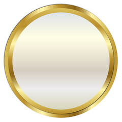 golden circle frame text box with gold award ribbon icon anniversary badge