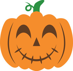 Poster - Creepy orange halloween pumpkin vector icon