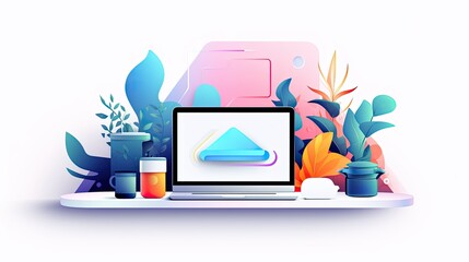 Functional minimalism at the heart flat illustration - Generative AI.