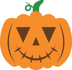 Poster - Creepy orange halloween pumpkin vector icon