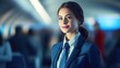 © Krtola  - Portrait of a flight attendant on an airplane