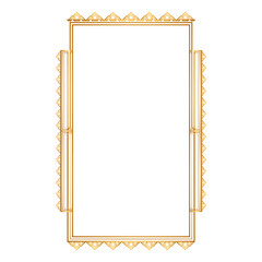 Wall Mural - luxury golden rectangle corner certificate border pattern line photo thai frame islamic wedding invi
