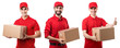 © Yeti Studio - Happy delivery men with parcels, cut out