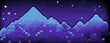 Pixel art of mountain landscape. Template for video game or retro the 80's like design.