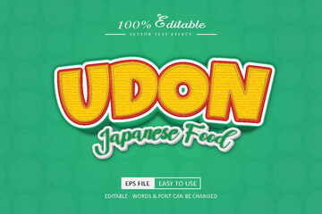 Wall Mural - Editable Udon japanese food text effect style