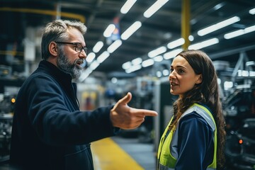 Poster - A project engineer talks to a female operator