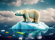 © Catty Walker - 流氷に乗るシロクマとプラスチックゴミ