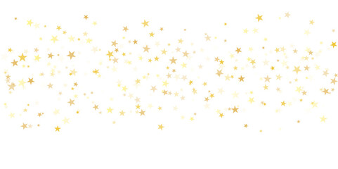 Wall Mural - Gold stars vector background, sparkling Christmas confetti falling isolated on white. Magic shining flying golden stars glitter backdrop, sparkle border