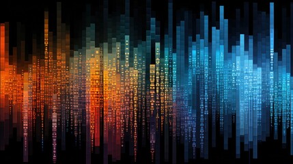 information data sorting matrix illustration digital visualization, science network, binary big information data sorting matrix