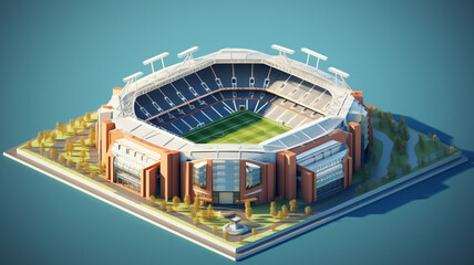 3d of football stadium. Sport concept. Generative AI
