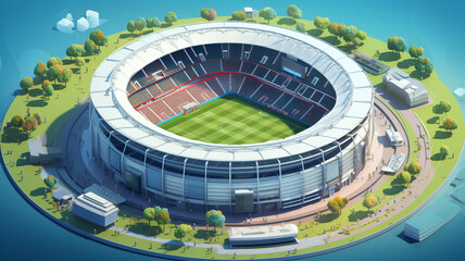 3d of football stadium. sport concept. generative ai