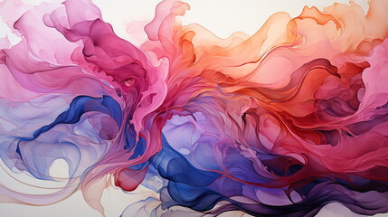 Wall Mural - Abstract background of acrylic paint in pink, blue and purple colors.