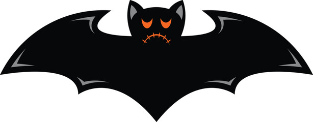 Poster -  Scary black halloween bat vector icon