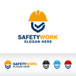 safety work logo design vector template