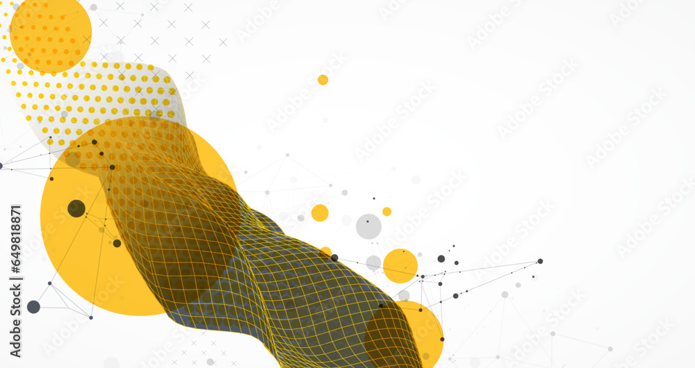 The abstract wave is made in a frame style. Hflftone Template for ...