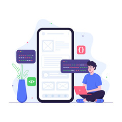 Programmer doing mobile development