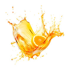 Canvas Print - Orange juice that is refreshing and refreshing on a transparent background PNG