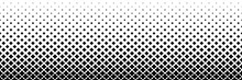 Horizontal Black Halftone Flowers Design For Pattern And Background.