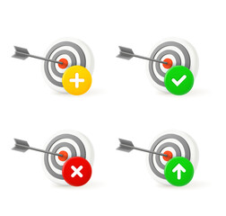 Aufkleber - Darts game icon set with different pictograms. 3d vector icons set