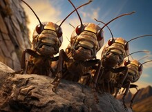 A Group Of Cockroaches
