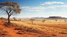 Arid Australian Outback Remote Illustration Dry Land, Nature Outdoor, Travel Tourism Arid Australian Outback Remote
