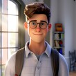 © Muzaffer Stock - Male student cartoon style.