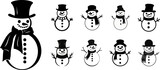 Fototapeta Pokój dzieciecy - Abstract Christmas Snowman Silhouette Illustration, can be used for business designs, presentation designs or any suitable designs.