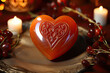 decorative carnelian stone heart. 