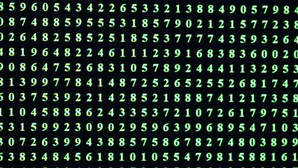 Wall Mural - green random numbers on black background of personal computer screen