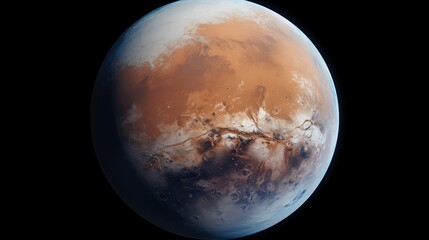 snow mars southern polar illustration science research, planet solar, pole background snow mars sout