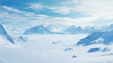 Wall Mural - nature arctic mountain ranges illustration north polar, winter landscape, cold water nature arctic m