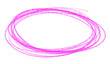 Set photo grunge hand drawn pink circle, scribble wax pastel, crayon isolated on white, clipping path