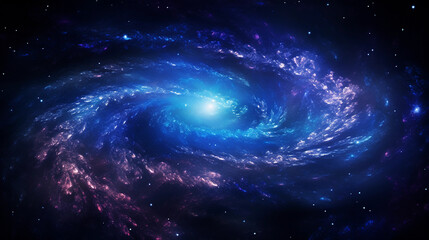 Wall Mural - andromeda galaxy, immense and spiraling, a mosaic of vibrant blues and purples, set against the deep