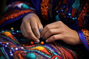 Poster - A close-up shot of a person holding a ring. Can be used to symbolize love, commitment, engagement, or marriage.