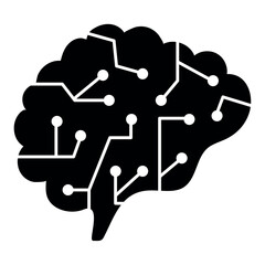 Wall Mural - profile brain intelligence icon