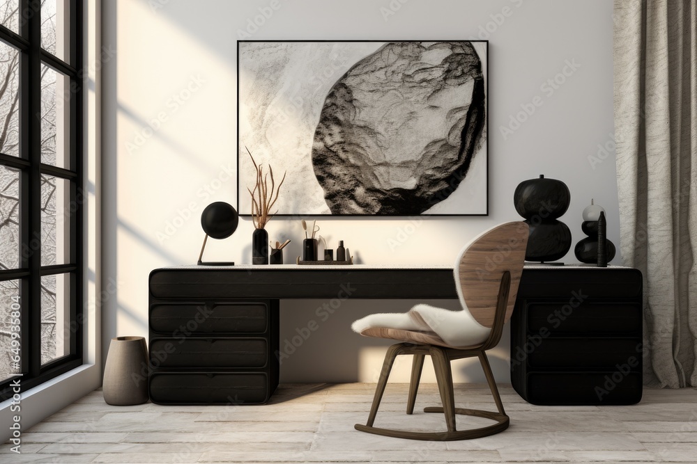 Styish Modern Black Office Clean and Minimalist with Carefully Chosen ...