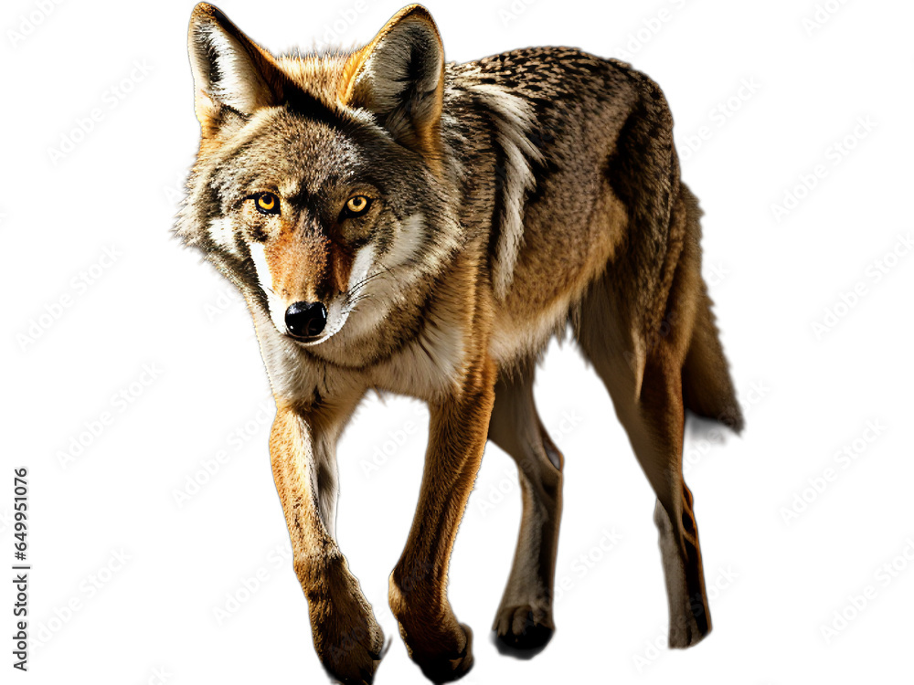 Coyote Night Prowl, Transparent Background