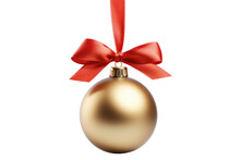 Gold Christmas Ball. Isolated On Transparent Background. Generative Ai