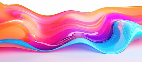 Canvas Print - Multicolored shiny plastic texture with a melted wavy appearance Digital illustration