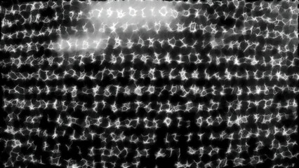 Canvas Print - changing lines of blurred symbols. motion. old fashioned code of unknown letters on a dark backgroun