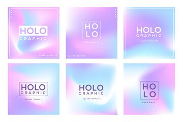 Wall Mural - various holographic gradient template background collection