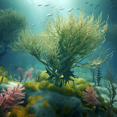 Wall Mural - beautiful views of underwater seaweed and various types