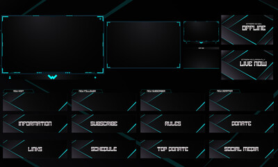 Wall Mural - Twitch Overlay Live Stream template set