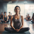 Portrait of a Young Woman Practicing Yoga in Cobra Pose with Blurred Background