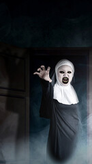 Wall Mural - Scary woman. Halloween concept