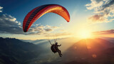 Fototapeta  - Paragliding thrill-seekers