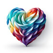 Vibrant Love: A 3D Heartburst of Color