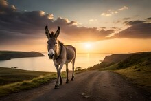 Donkey On Beach Generated By AI